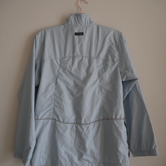 Nike Windbreaker Jacket Size Small Full Zip Teal Light Blue Running Reflective - Picture 2 of 8